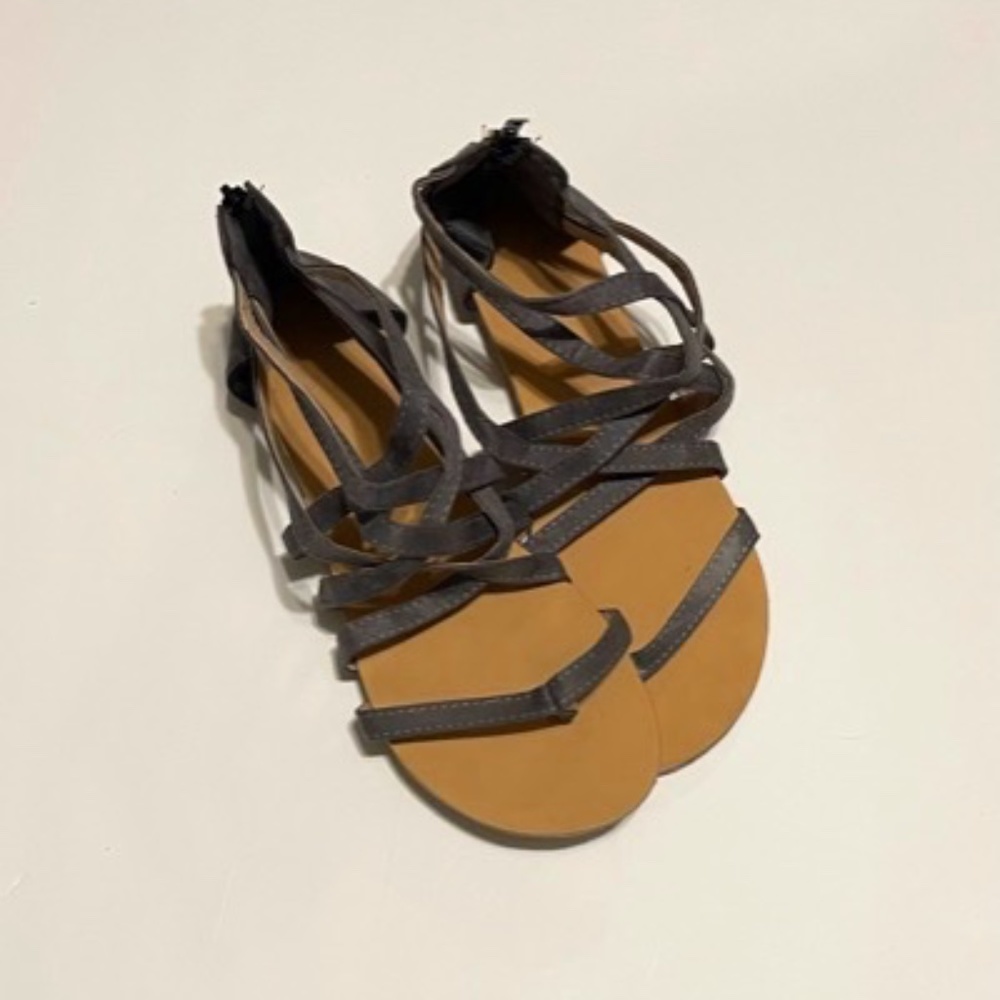 Grey Strappy Sandals